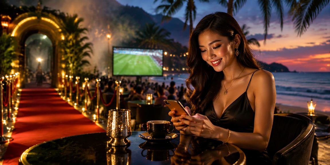 Promosi bonus cashback bergaya di Langkawi dengan latar belakang pantai dan suasana santai yang menarik